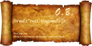 Ormándi Bagamér névjegykártya